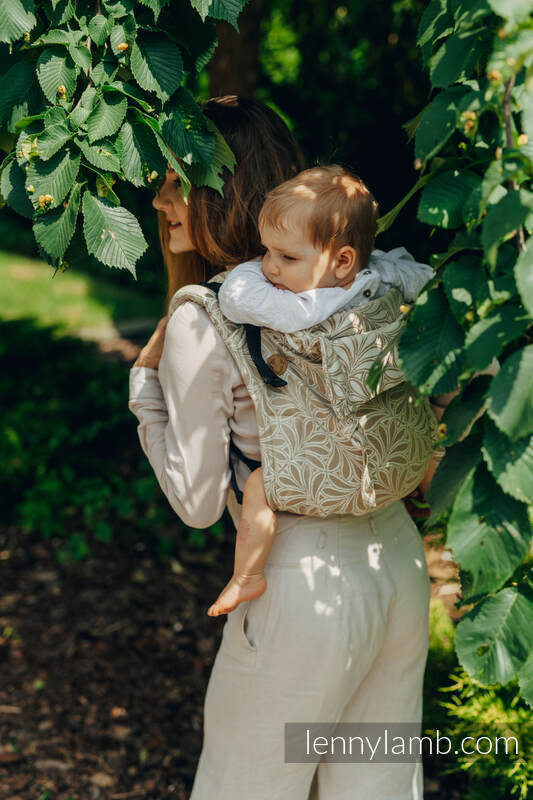 Lenny Buckle Onbuhimo baby carrier, standard size, jacquard weave (50% cotton, 50% bamboo viscose) - INFINITY - GOLDEN HOUR #babywearing