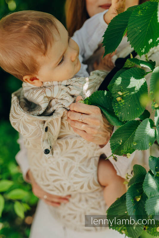 LennyGo Mochila ergonómica, talla Toddler, jacquard (50% algodón, 50% viscosa de bambú) - INFINITY - GOLDEN HOUR #babywearing