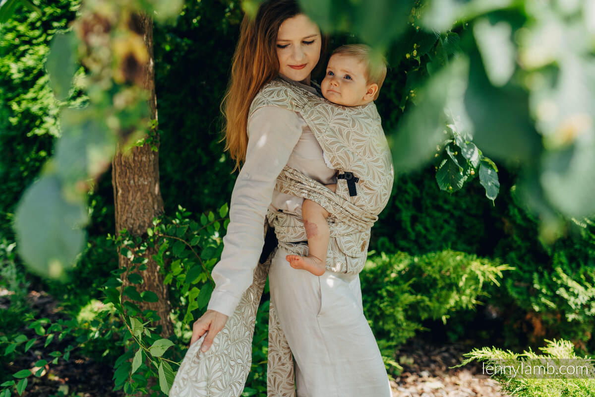 LennyHybrid Half Buckle Carrier, Standard Size, jacquard weave (50% cotton, 50% bamboo viscose) - INFINITY - GOLDEN HOUR #babywearing