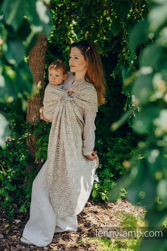Ringsling, Jacquard Weave (50% cotton, 50% bamboo viscose), with gathered shoulder - INFINITY - GOLDEN HOUR - standard 1.8m #babywearing
