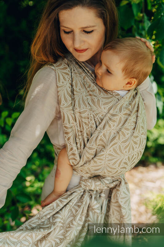 Baby Wrap, Jacquard Weave (50% cotton, 50% bamboo viscose) - INFINITY - GOLDEN HOUR - size S #babywearing