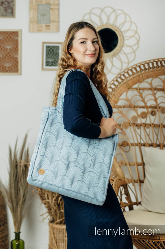 Shoulder bag made of wrap fabric (100% cotton) - DECO - PLATINUM BLUE - standard size 37cmx37cm #babywearing