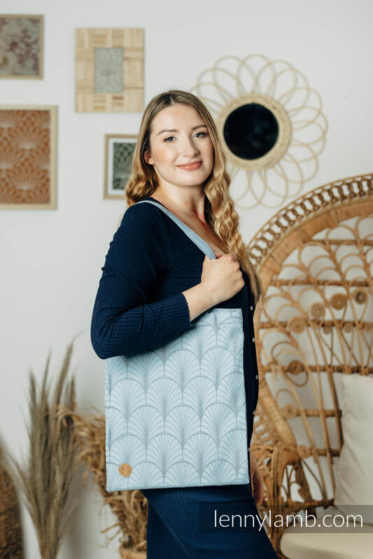 Shopping bag made of wrap fabric (100% cotton) - DECO - PLATINUM BLUE #babywearing