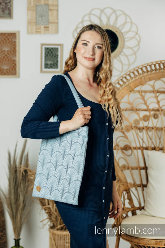 Shopping bag made of wrap fabric (100% cotton) - DECO - PLATINUM BLUE #babywearing