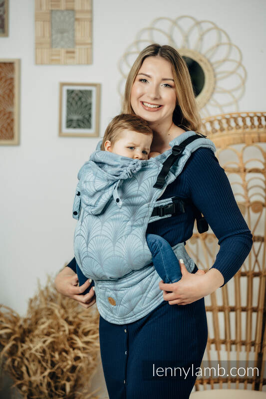 Nosidełko Ergonomiczne LennyGo z tkaniny żakardowej 100% bawełna , Baby Size - DECO - PALTINUM BLUE #babywearing