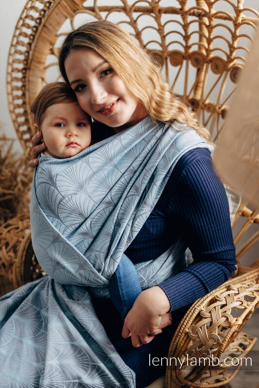 Baby Wrap, Jacquard Weave (100% cotton) - DECO - PLATINUM BLUE - size L #babywearing