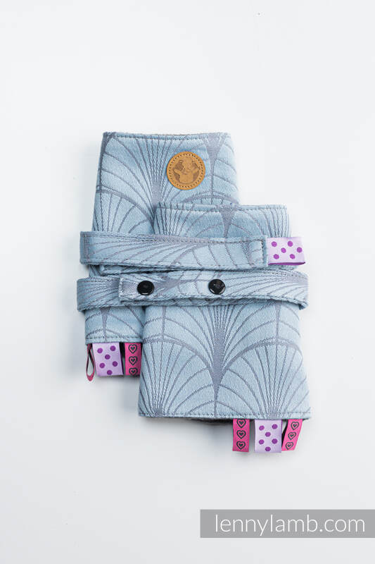 Drool Pads & Reach Straps Set, (60% cotton, 40% polyester) - DECO - PLATINUM BLUE #babywearing
