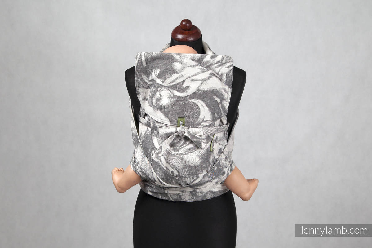 Mei Tai carrier Toddler with hood/ jacquard twill / 100% cotton / POSEIDON HIPPOS  (with horses on the panel) #babywearing
