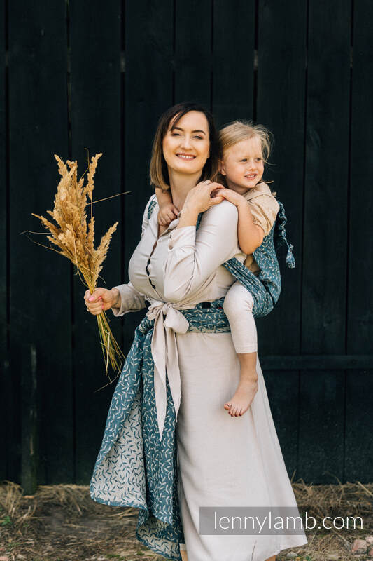 Nosidełko LennyHybrid Half Buckle, splot żakardowy, 100% len, rozmiar preschool - ZACZAROWANY ZAKĄTEK - DAYFLOWER #babywearing