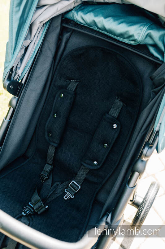 Anti-sweat pram liner (for a stroller) - LITTLE HERRINGBONE EBONY BLACK #babywearing