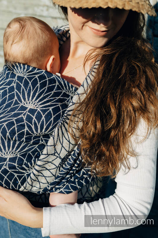 Żakardowa chusta do noszenia dzieci, splot kieszonkowy (61% bawełna, 39% jedwab tussah) - LOTOS - HARMONIA EDYCJA LIMITOWANA - rozmiar L (5.2 m) #babywearing