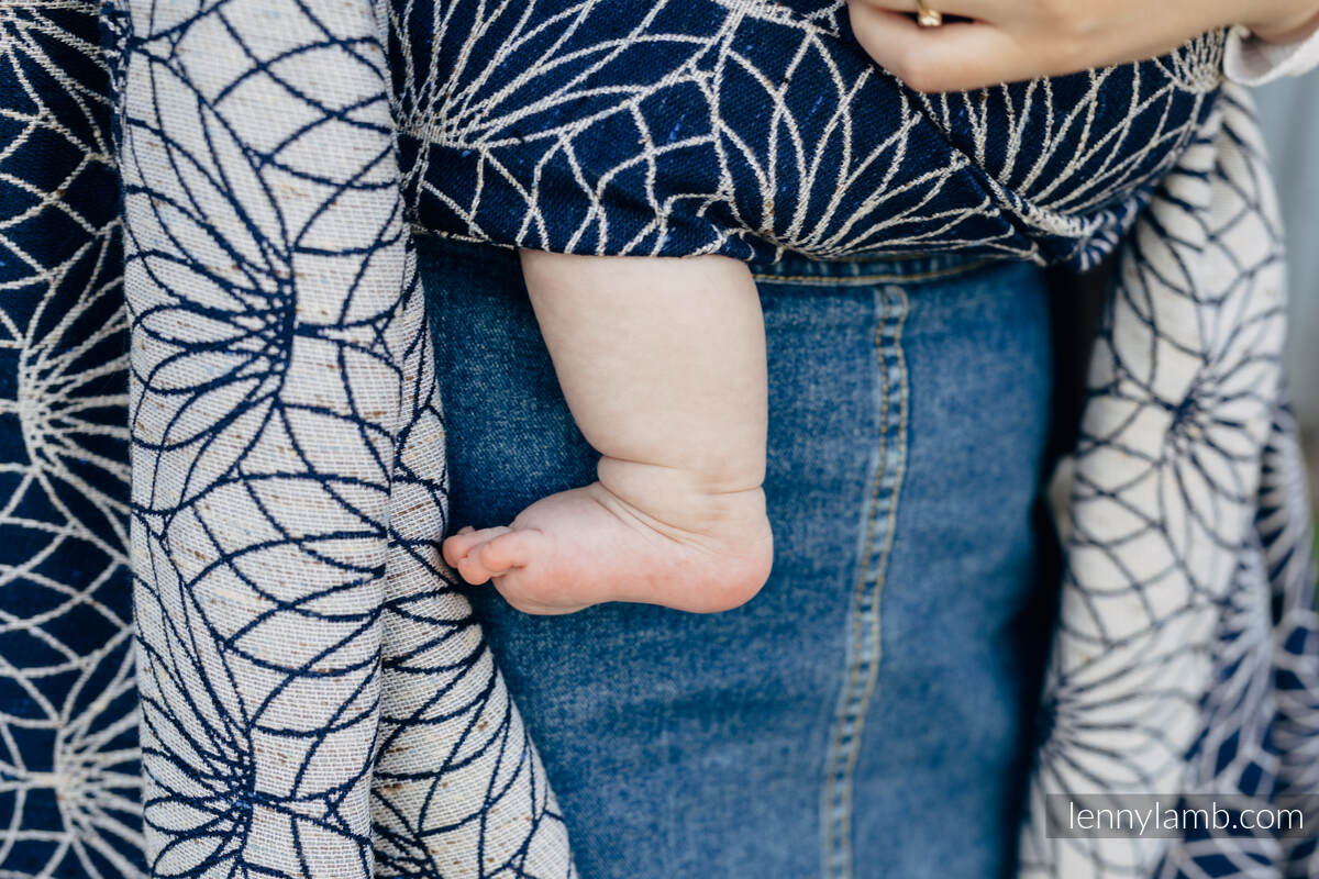 Żakardowa chusta do noszenia dzieci, splot kieszonkowy (61% bawełna, 39% jedwab tussah) - LOTOS - HARMONIA EDYCJA LIMITOWANA - rozmiar XS (3.6 m) #babywearing