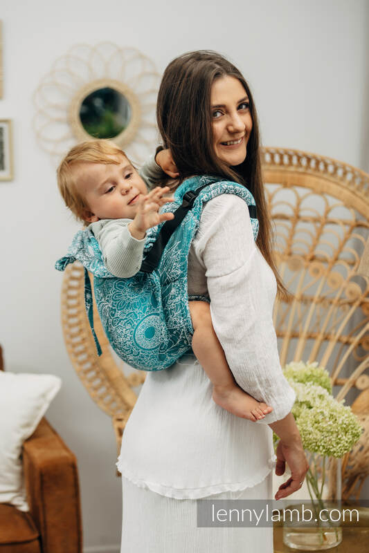Onbuhimo de Lenny, taille standard, jacquard (100% coton) - WILD WINE - ALLURE  #babywearing