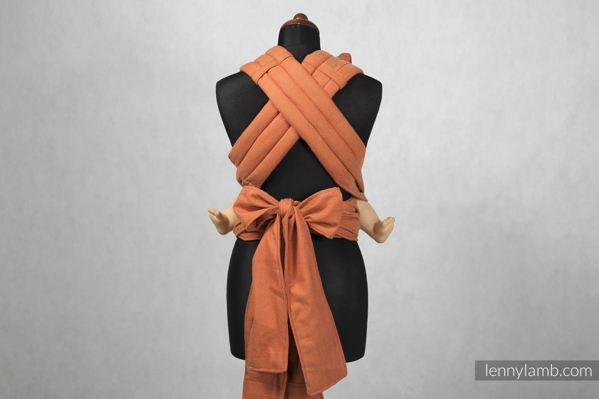 MEI-TAI carrier Mini, diamond weave - 100% cotton - with hood, Burnt Orange Diamond #babywearing