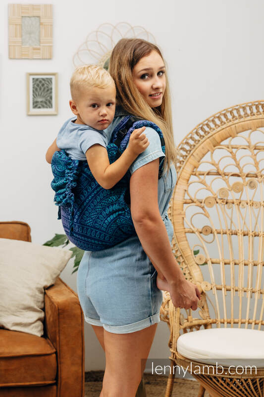 Nosidło Klamrowe ONBUHIMO z tkaniny żakardowej (100% bawełna), rozmiar Preschool - PAWI OGON - PROWANSJA #babywearing