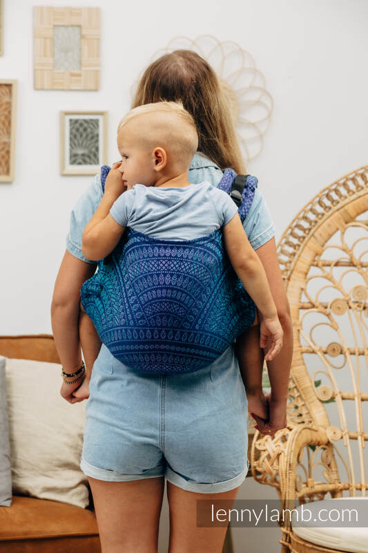 Onbuhimo de Lenny, taille preschool, jacquard (100% coton) - PEACOCK’S TAIL - PROVANCE  #babywearing