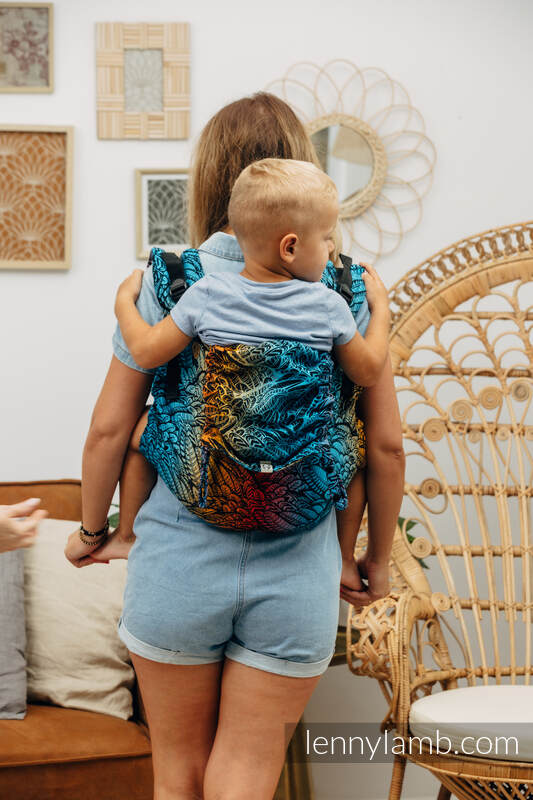 Nosidło Klamrowe ONBUHIMO z tkaniny żakardowej (100% bawełna), rozmiar Preschool - WOLNY DUCH - DEDAL #babywearing