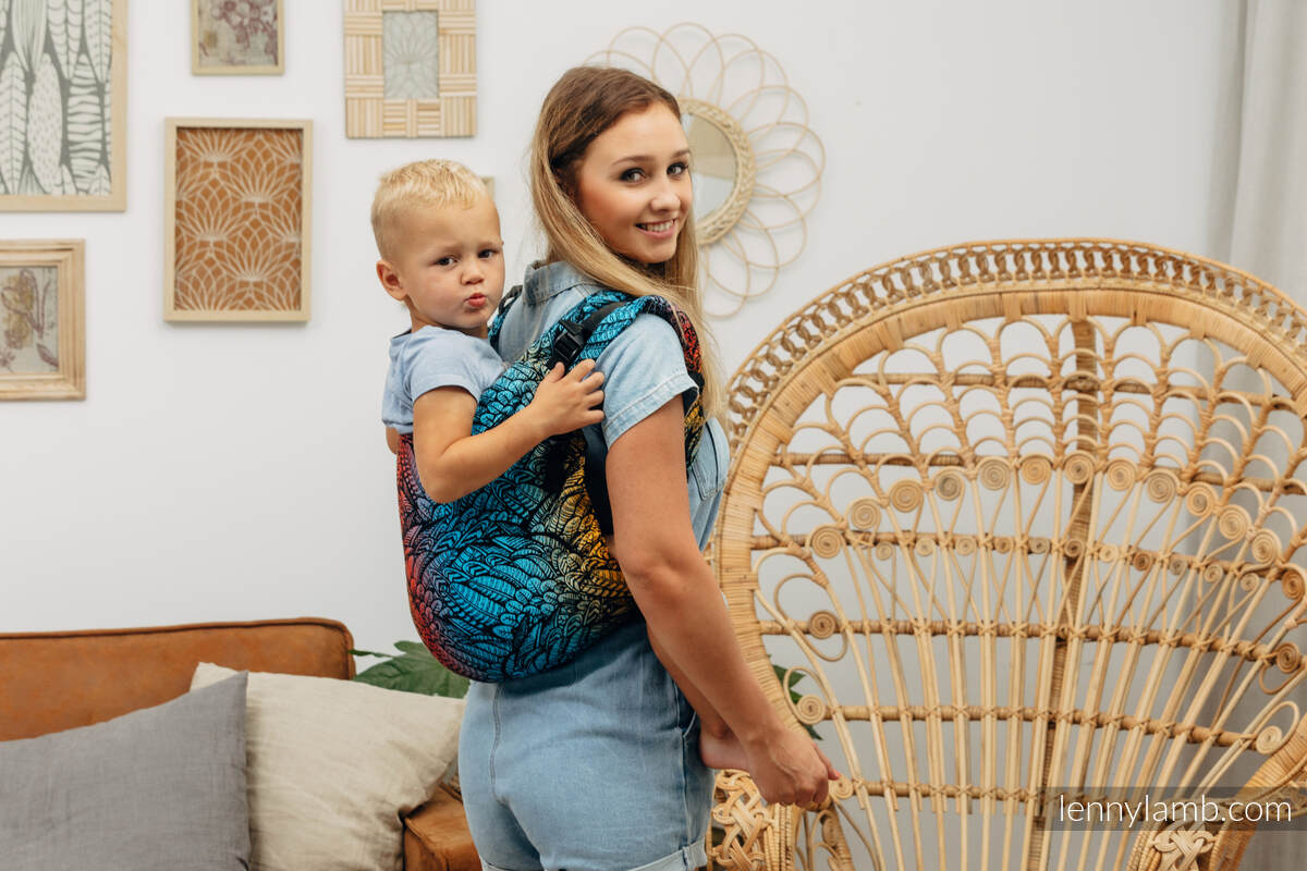 Lenny Buckle Onbuhimo baby carrier, preschoolsize, jacquard weave (100% cotton) - WILD SOUL - DAEDALUS #babywearing