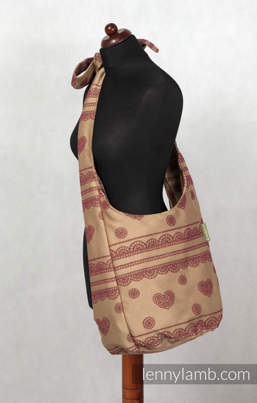 Hobo Bag - 60% Cotton, 40% Polyester - Beige & Purple Raspberry #babywearing