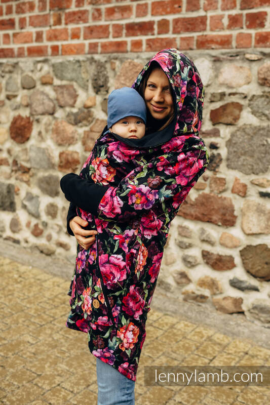 Chaqueta asimétrica con capucha - Peony - talla XL (87% algodón, 10% elastano, 3% poliéster) #babywearing