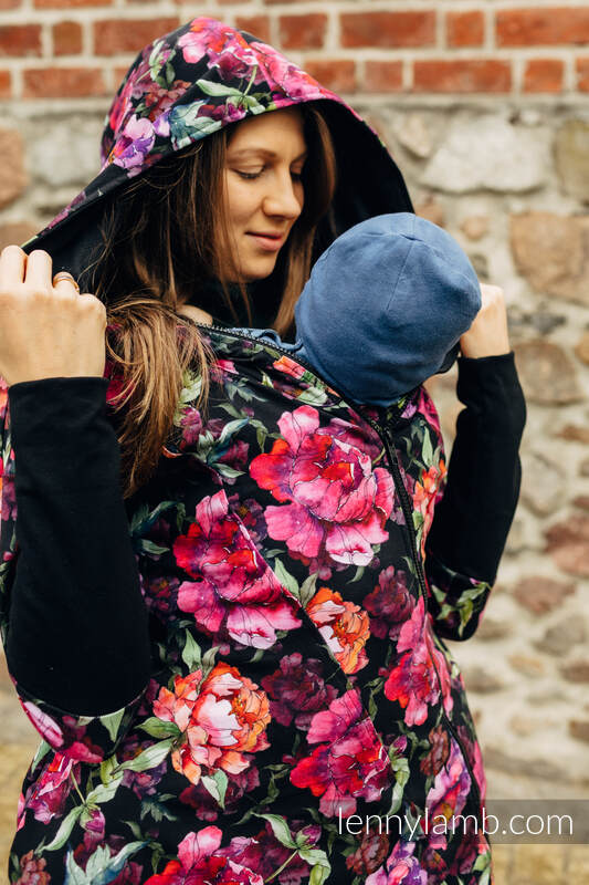 Chaqueta asimétrica con capucha - Peony - talla S (87% algodón, 10% elastano, 3% poliéster) #babywearing
