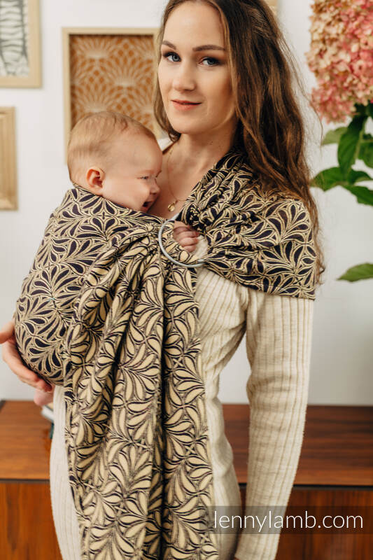 Żakardowa chusta kółkowa do noszenia dzieci, splot kieszonkowy, ramię bez zakładek, (100% bawełna) - INFINITY - TIMELESS - standard 1.8m #babywearing