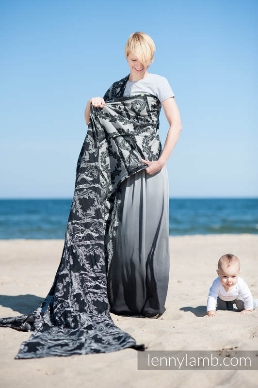 Żakardowa chusta do noszenia dzieci, bawełna - Czas (bez czaszki) - rozmiar L #babywearing