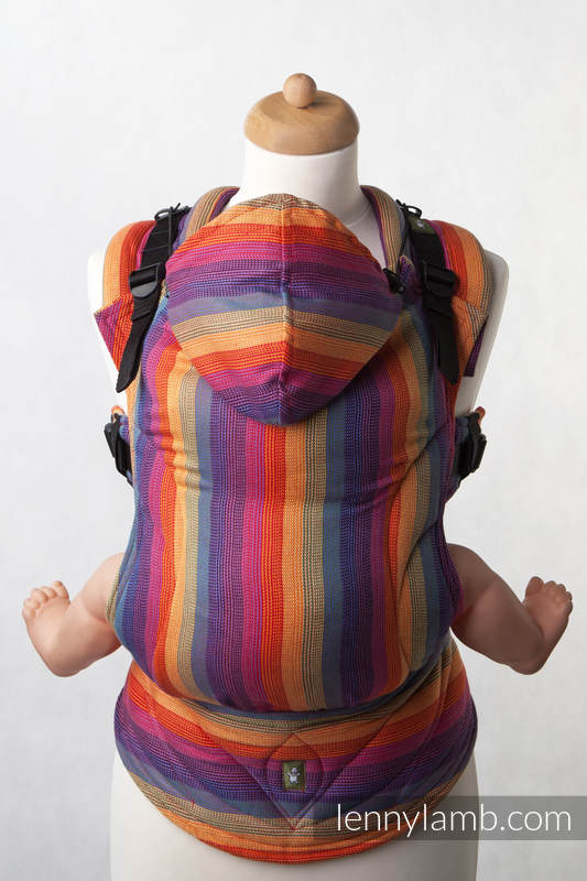 Ergonomische Tragehilfe, Gr. Baby, Kreuzköper-Bindung, 100% Baumwolle - SUNSET RAINBOW BAUMWOLLE - zweite Generation #babywearing