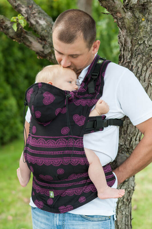 Ergonomic Carrier, Baby Size, jacquard weave 100% cotton - Romantic Lace - Second Generation. #babywearing