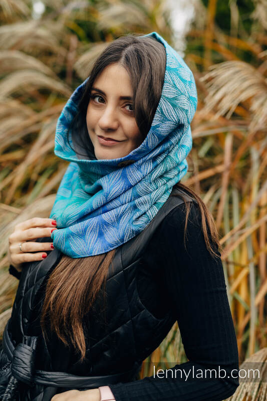 Snood Scarf (100% cotton) - TANGLED - BLUE REED & ANTHRACITE #babywearing