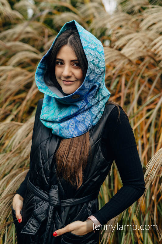Snood Scarf (100% cotton) - TANGLED - BLUE REED & ANTHRACITE #babywearing