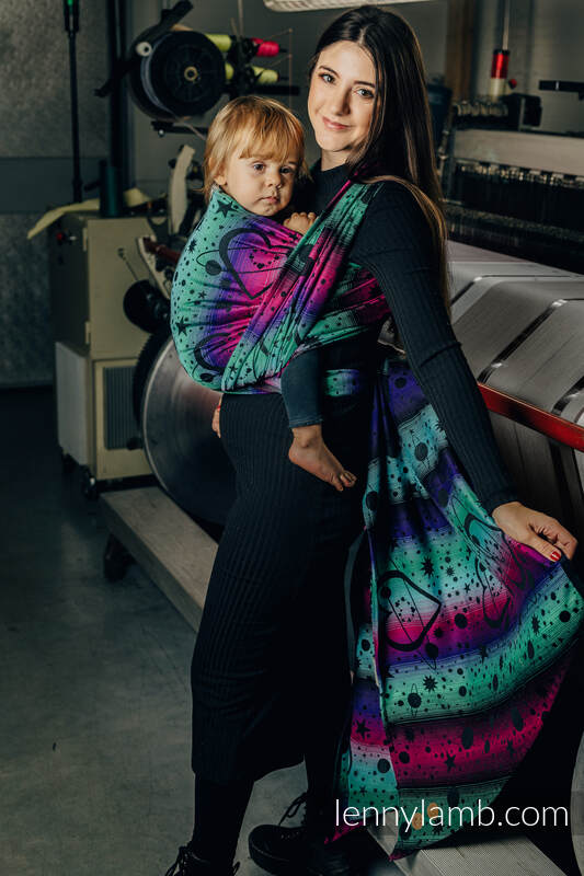 Écharpe, jacquard (100% coton) - WEAVING CHALLENGE - CREATING THE UNIVERSE - taille L #babywearing