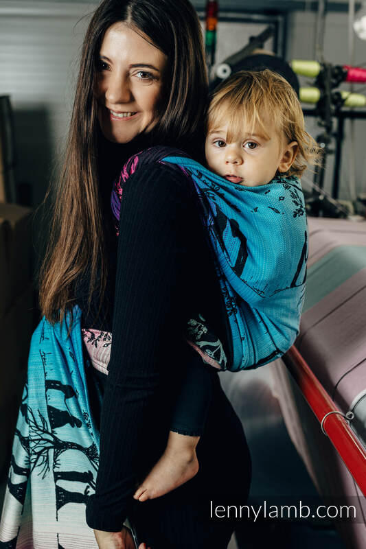 Żakardowa chusta do noszenia dzieci, bawełna - WEAVING CHALLENGE - LIFE IS LOVE - rozmiar M #babywearing