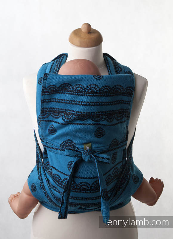 Mei Tai carrier Mini with hood/ jacquard twill / 100% cotton / Divine Lace, Reverse #babywearing