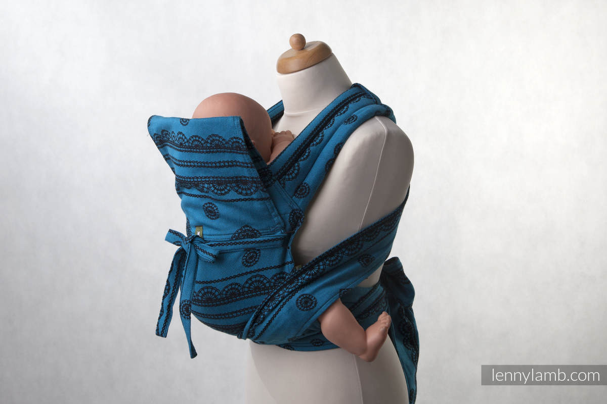 Mei Tai carrier Mini with hood/ jacquard twill / 100% cotton / Divine Lace, Reverse #babywearing