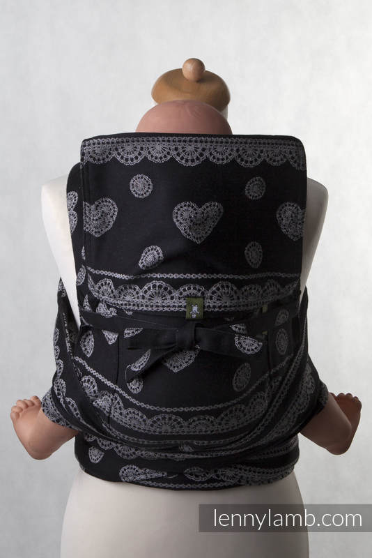 MEI-TAI carrier Toddler, jacquard weave - 60% cotton 40% linen - with hood, GLAMOROUS LINEN LACE #babywearing