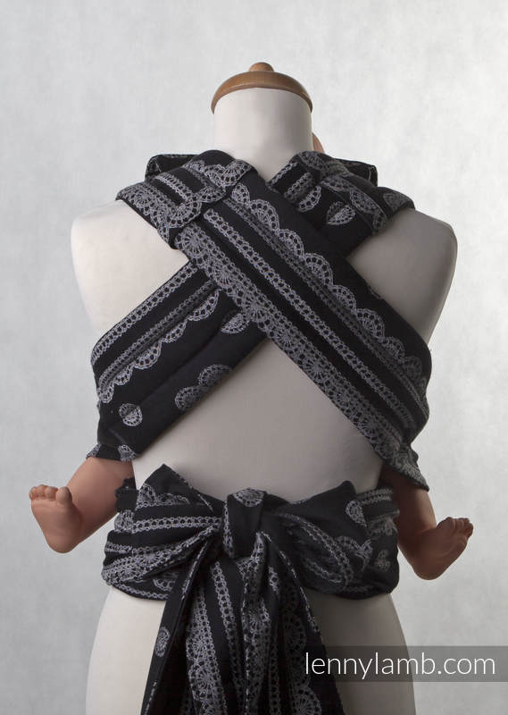 MEI-TAI carrier Toddler, jacquard weave - 60% cotton 40% linen - with hood, GLAMOROUS LINEN LACE #babywearing