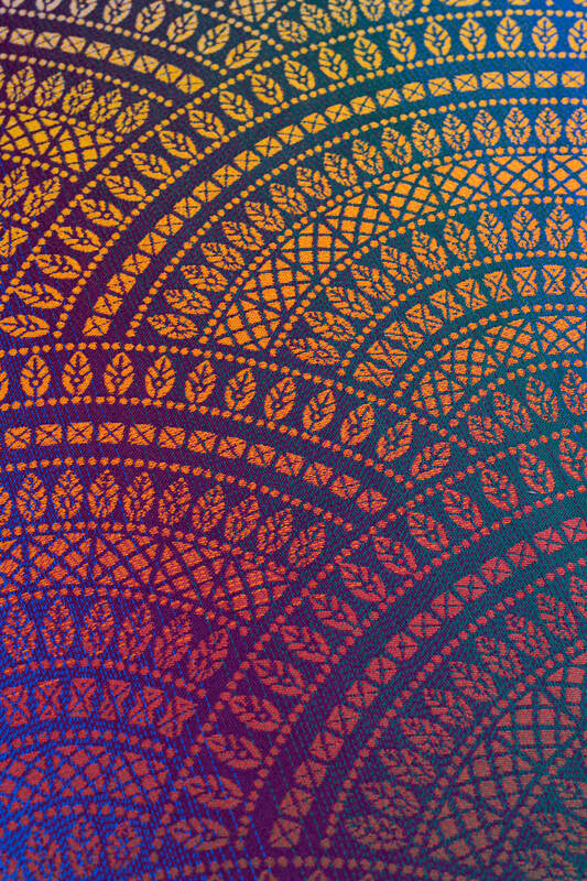 Écharpe, jacquard (100% coton) - PEACOCK’S TAIL - BOLERO - taille XS #babywearing