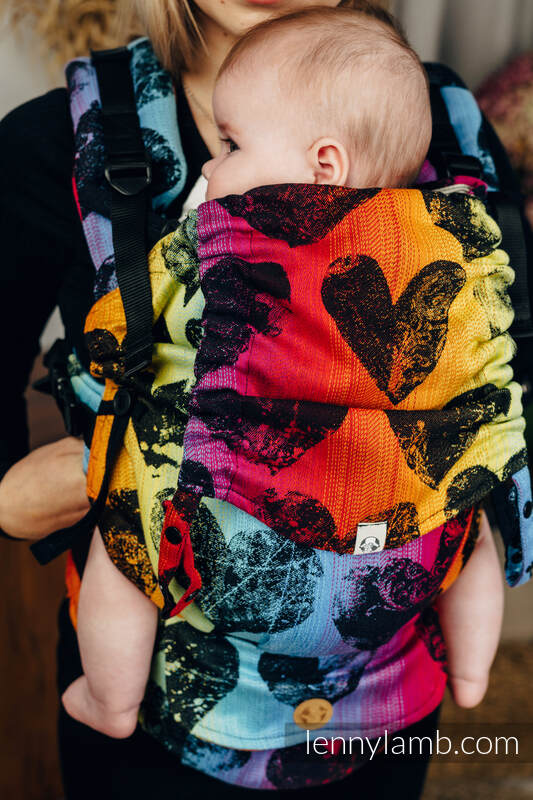 Porte-bébé LennyUpGrade, taille standard, jacquard, 100% coton - LOVKA RAINBOW DARK #babywearing