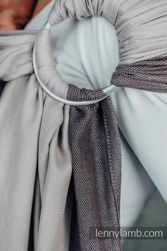 Sling de la gamme de base, 100 % coton, Sergé brisé, avec épaule sans plis - COOL GREY - standard 1.8m (grade B) #babywearing
