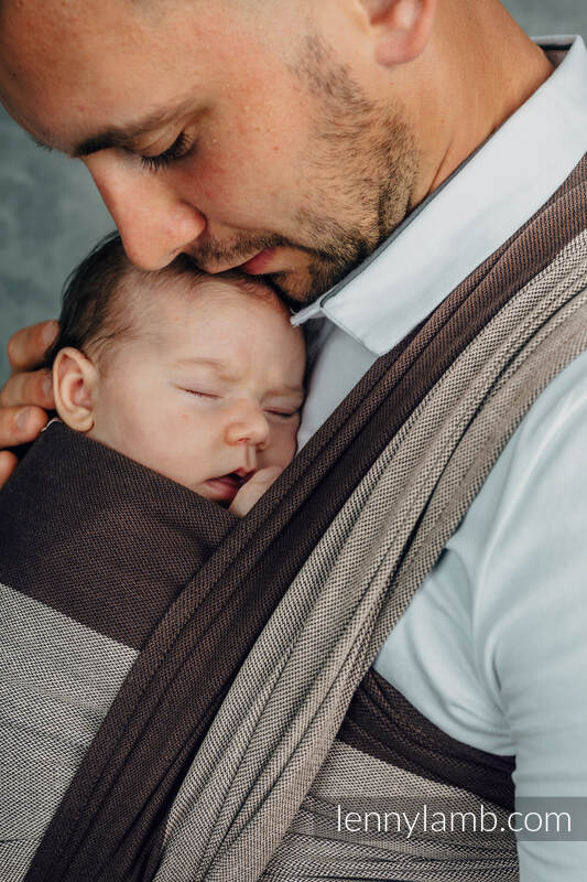 My First Baby Sling, Broken Twill Weave, 100% cotton - HOT CHOCOLATE - size XS #babywearing