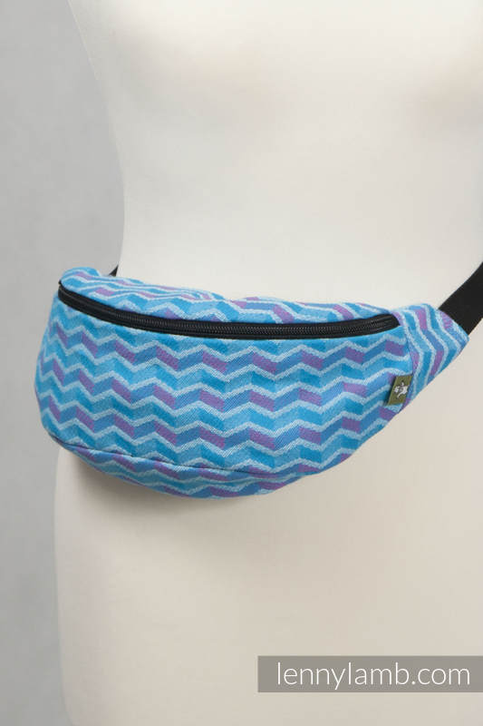 Waist Bag made of woven fabric, (100% cotton) - ZIGZAG TURQUOISE & PINK #babywearing