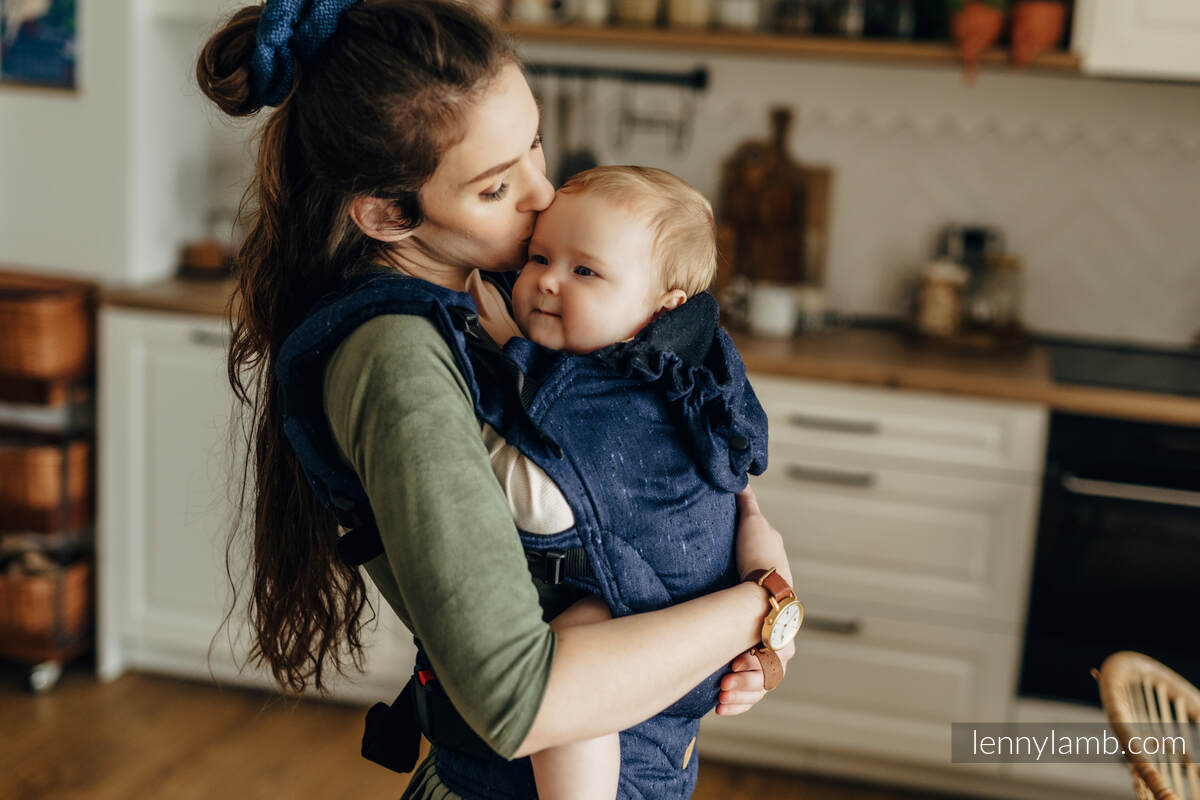 Mochila ergonómica LennyGo, talla bebé, jacquard (64% algodón, 36% seda tusor) - FLAWLESS - UMBRA #babywearing