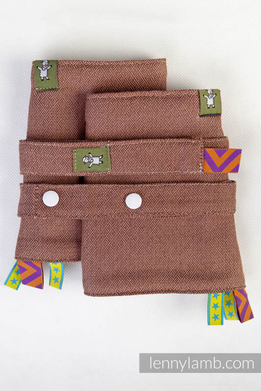 Drool Pads & Reach Straps Set, (60% cotton, 40% polyester) - BROWN DIAMOND #babywearing