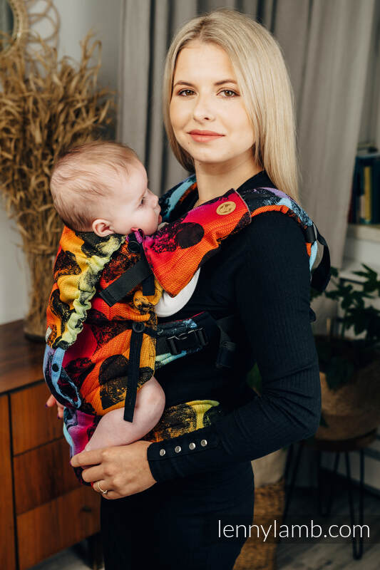 Ensemble protège bretelles et sangles pour capuche (60% coton, 40% polyester) - LOVKA RAINBOW DARK #babywearing