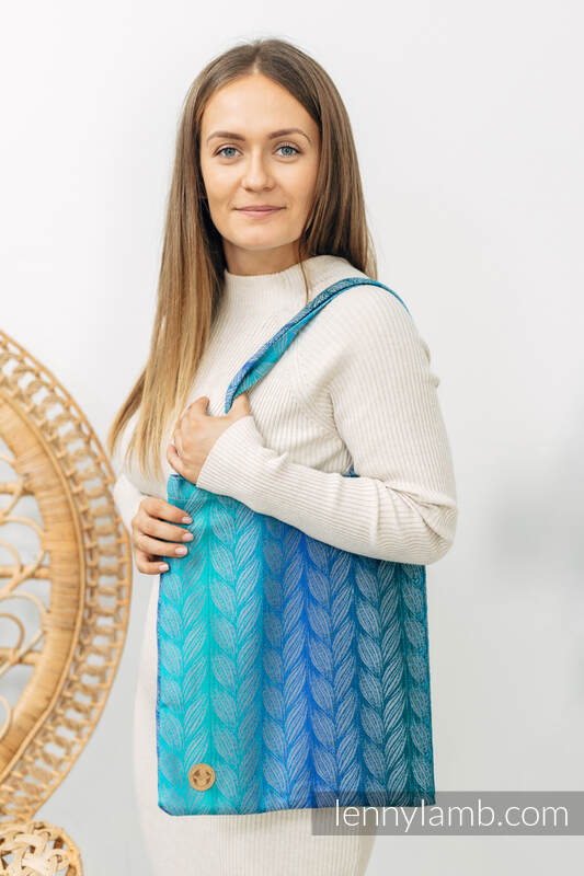 Einkaufstasche, hergestellt aus gewebtem Stoff (100% Baumwolle) - TANGLED - BLUE REED #babywearing