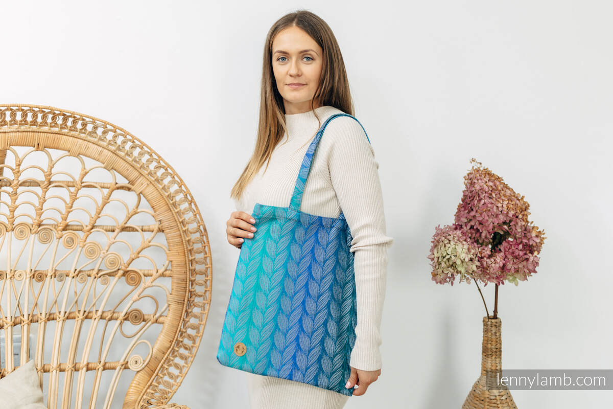 Shopping bag made of wrap fabric (100% cotton) - TANGLED - BLUE REED #babywearing