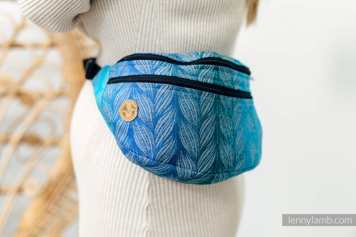Waist Bag made of woven fabric, size large (100% cotton) - TANGLED - BLUE REED #babywearing