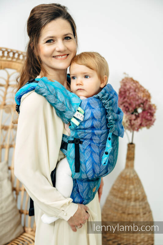 Drool Pads & Reach Straps Set, (60% cotton, 40% polyester) - TANGLED - BLUE REED #babywearing
