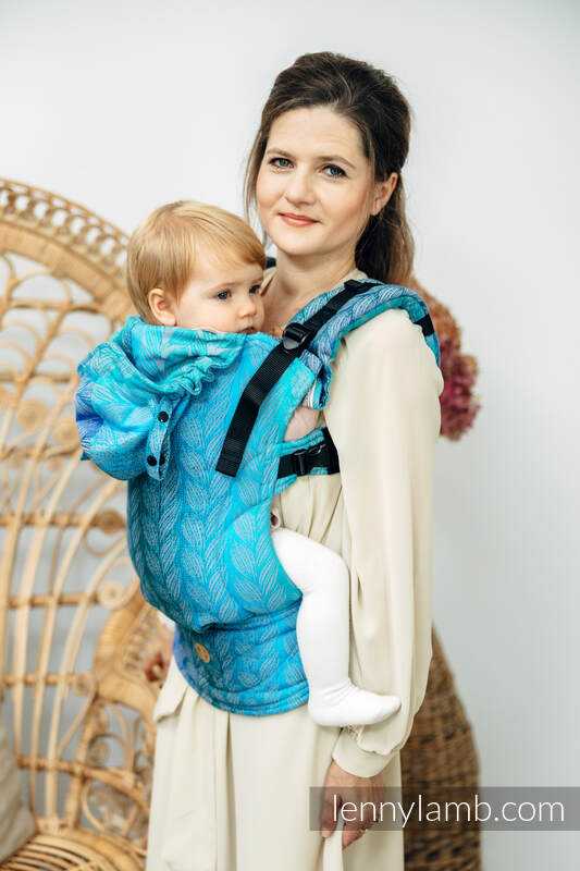 LennyGo Porte-bébé ergonomique, taille toddler, jacquard 100% coton, TANGLED - BLUE REED #babywearing